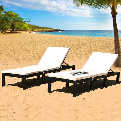 Bloom Outdoor Swimming Poolside Lounger Set of 2 (Black) Loungers