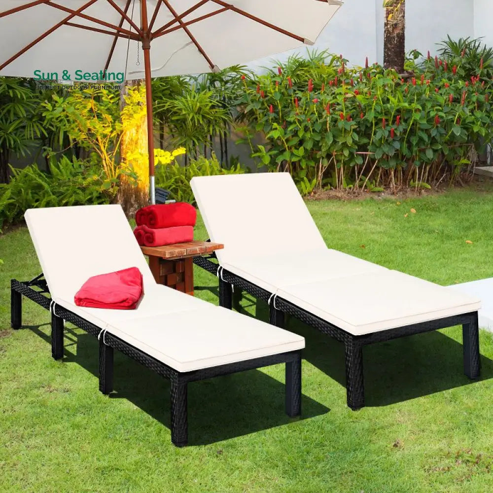 Bloom Outdoor Swimming Poolside Lounger Set of 2 (Black) Loungers