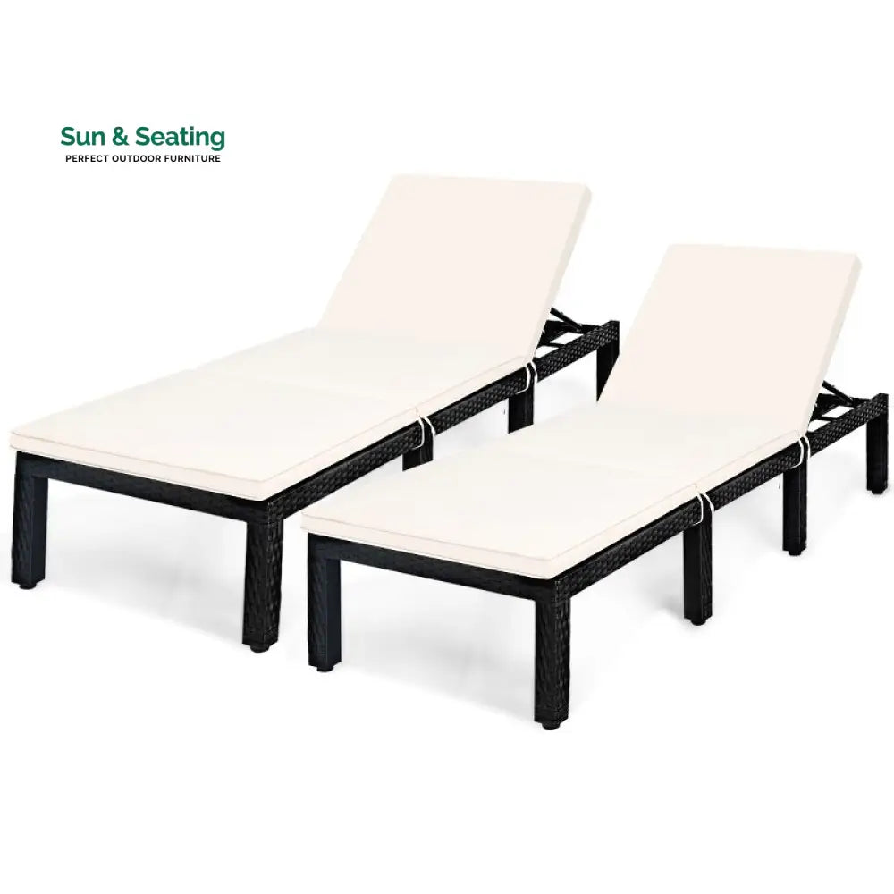 Bloom Outdoor Swimming Poolside Lounger Set of 2 (Black) Loungers