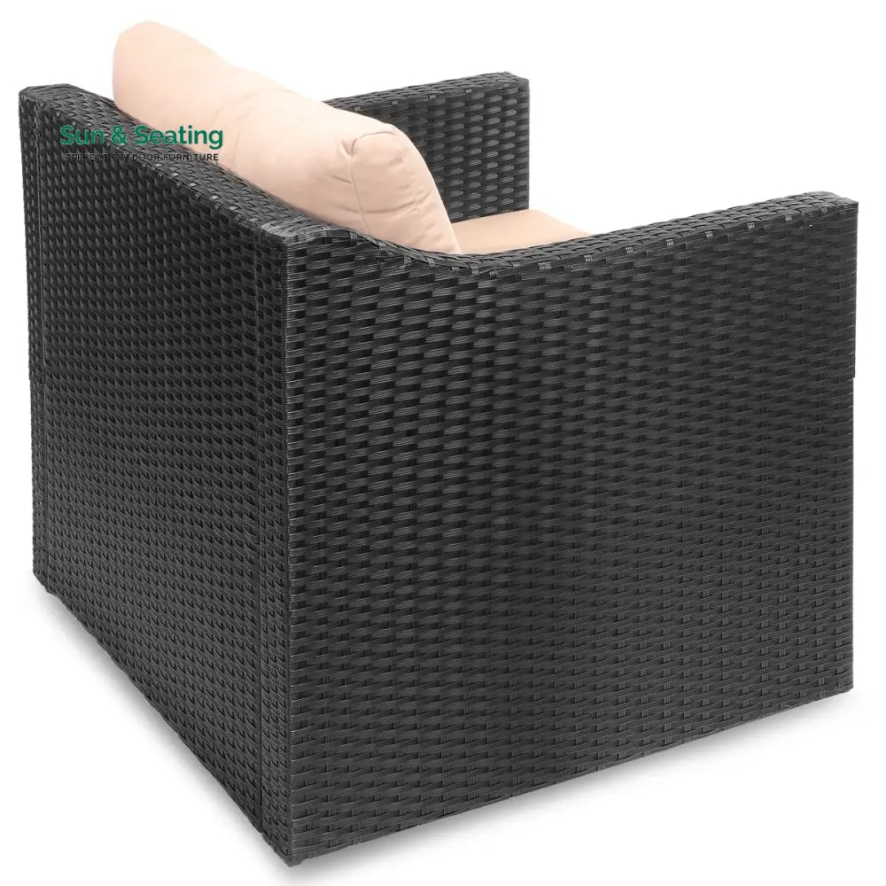 Blox Outdoor Patio Seating Set 2 Chairs and 1 Table Set (Black) Coffee Table Sets