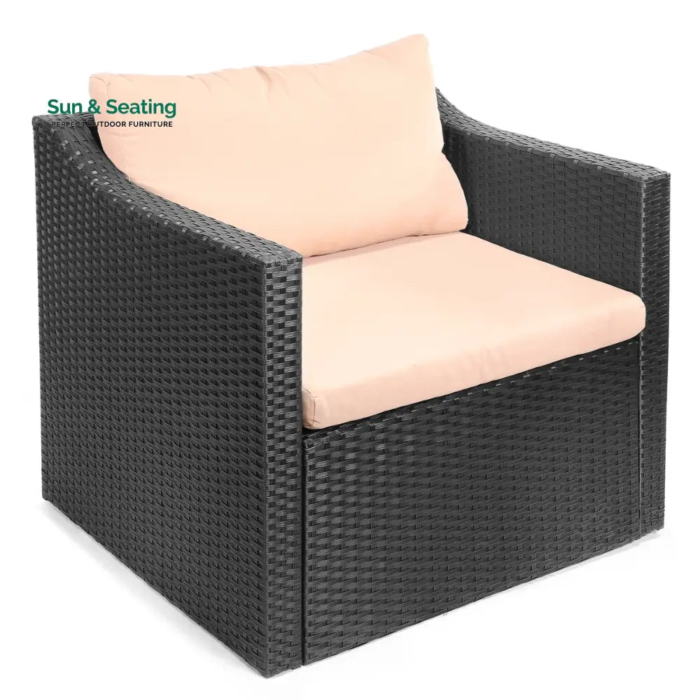 Blox Outdoor Patio Seating Set 2 Chairs and 1 Table Set (Black) Coffee Table Sets