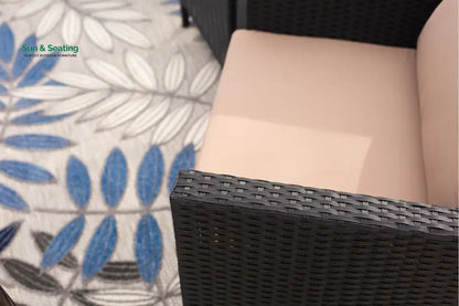 Blox Outdoor Patio Seating Set 2 Chairs and 1 Table Set (Black) Coffee Table Sets