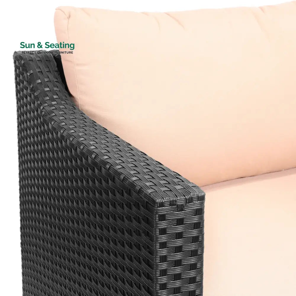 Blox Outdoor Patio Seating Set 2 Chairs and 1 Table Set (Black) Coffee Table Sets