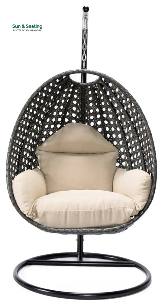 Blox Single Seater Hanging Swing With Stand For Balcony Garden (Dark Grey) Swings