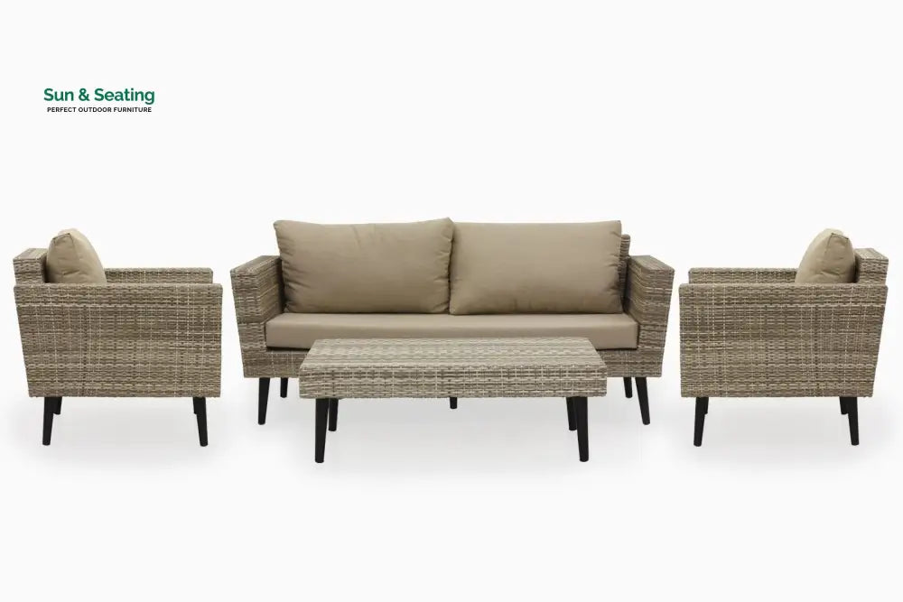 Bonfilia Outdoor Sofa Set 2 Seater 2 Single seater and 1 Center Table (Seashell) Sofa Sets