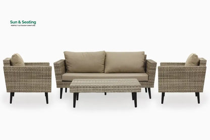 Bonfilia Outdoor Sofa Set 2 Seater 2 Single seater and 1 Center Table (Seashell) Sofa Sets