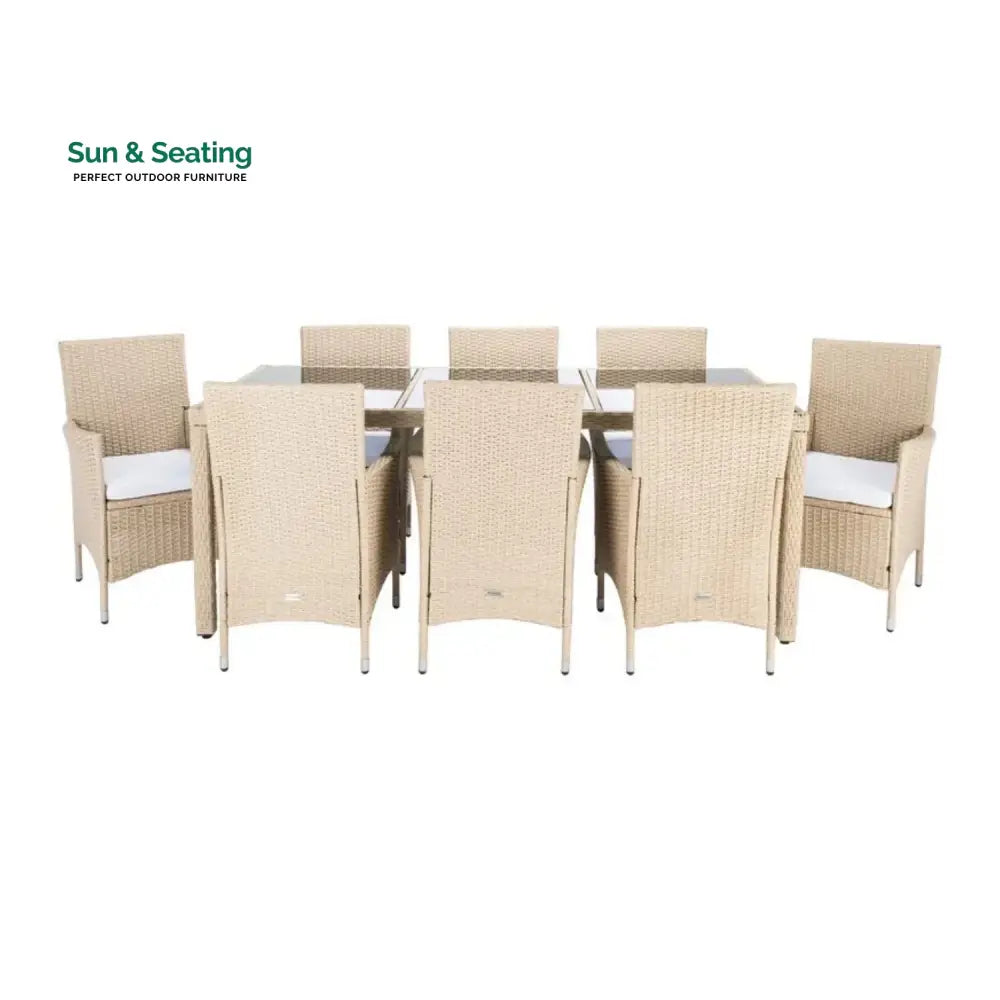 Bongiwe 9-Piece Outdoor Rattan Wicker Dinning Table Set Dining Set