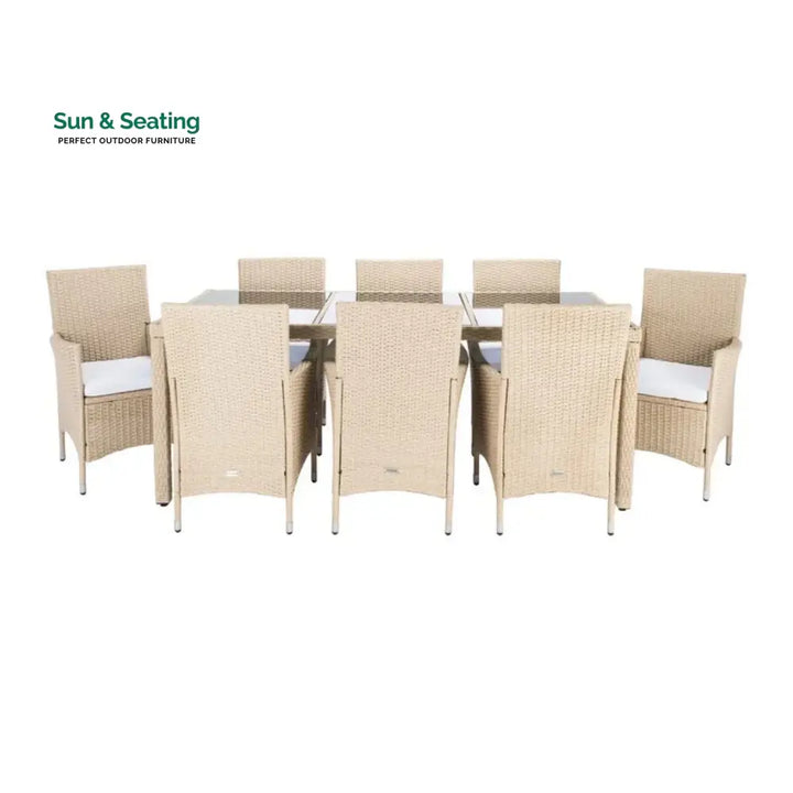 Bongiwe 9-Piece Outdoor Rattan Wicker Dinning Table Set Dining Set