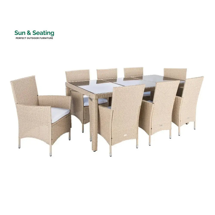 Bongiwe 9-Piece Outdoor Rattan Wicker Dinning Table Set Dining Set