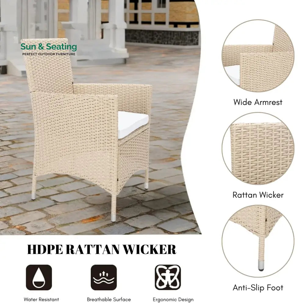 Bongiwe 9-Piece Outdoor Rattan Wicker Dinning Table Set Dining Set