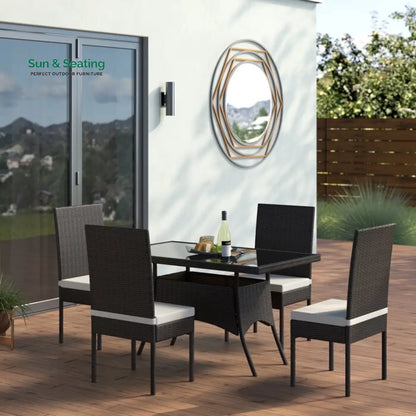 Bonucci Outdoor Patio Dining Set 4 Chairs and 1 Table (Dark Brown) Dining sets