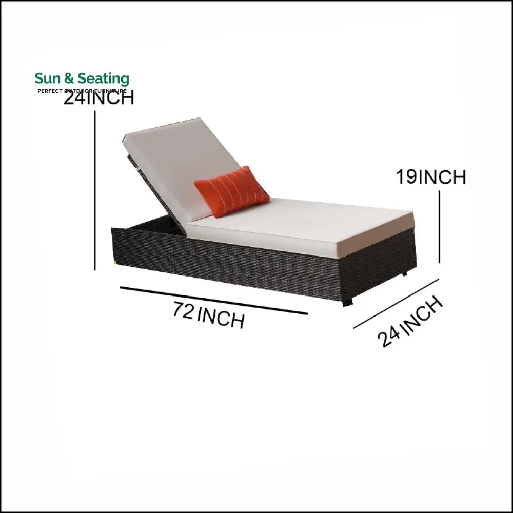 Brezzy Outdoor Swimming Poolside Lounger Set of 2 (Dark Brown) Loungers