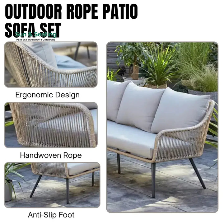 Brielle L-Shape Outdoor Rope Sofa Set Sofa Set