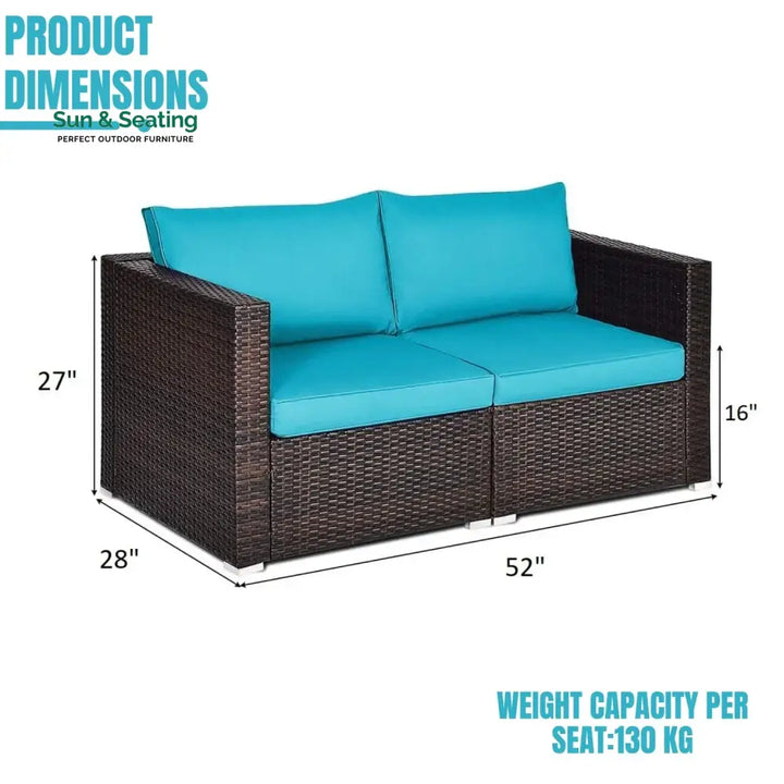 Brinda Outdoor All-Weather Rattan Wicker Double Seater Sofa Sofa Set