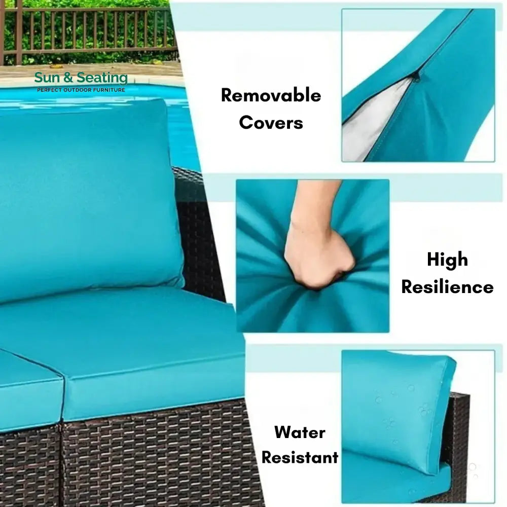 Brinda Outdoor All-Weather Rattan Wicker Double Seater Sofa Sofa Set