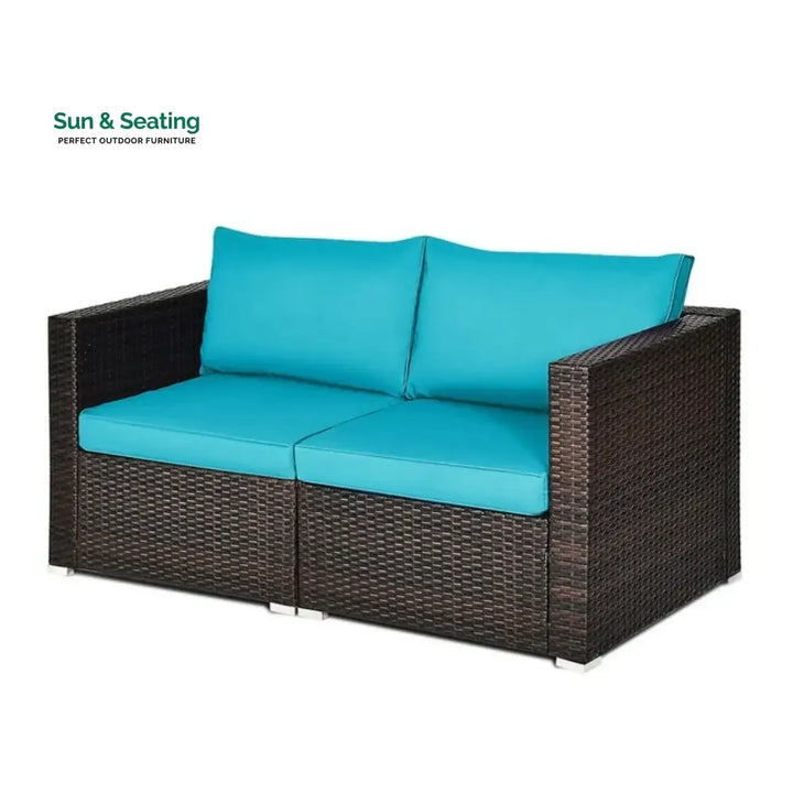 Brinda Outdoor All-Weather Rattan Wicker Double Seater Sofa Sofa Set