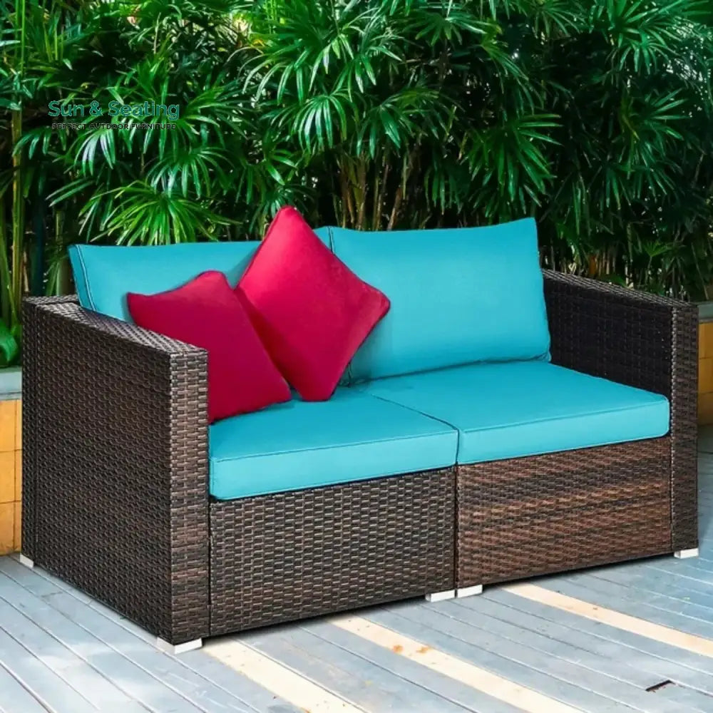 Brinda Outdoor All-Weather Rattan Wicker Double Seater Sofa Sofa Set