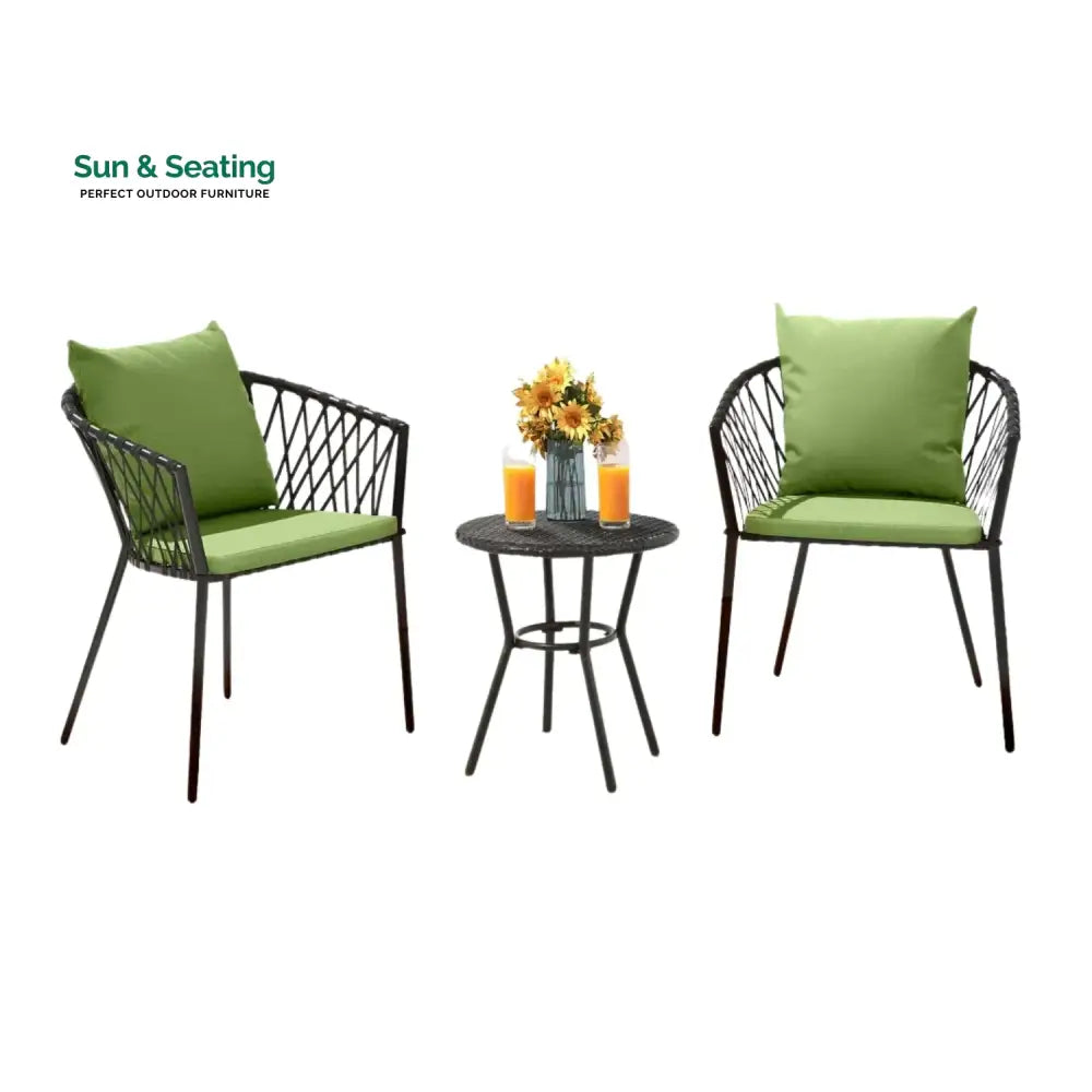 Brinley Outdoor Rope 3- Piece Patio Set Patio Set