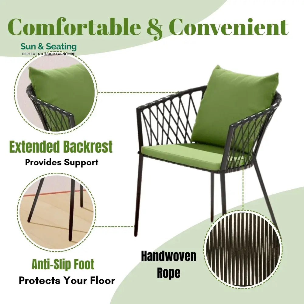 Brinley Outdoor Rope 3- Piece Patio Set Patio Set