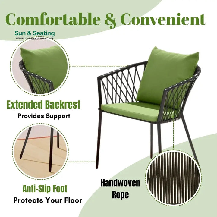 Brinley Outdoor Rope 3- Piece Patio Set Patio Set