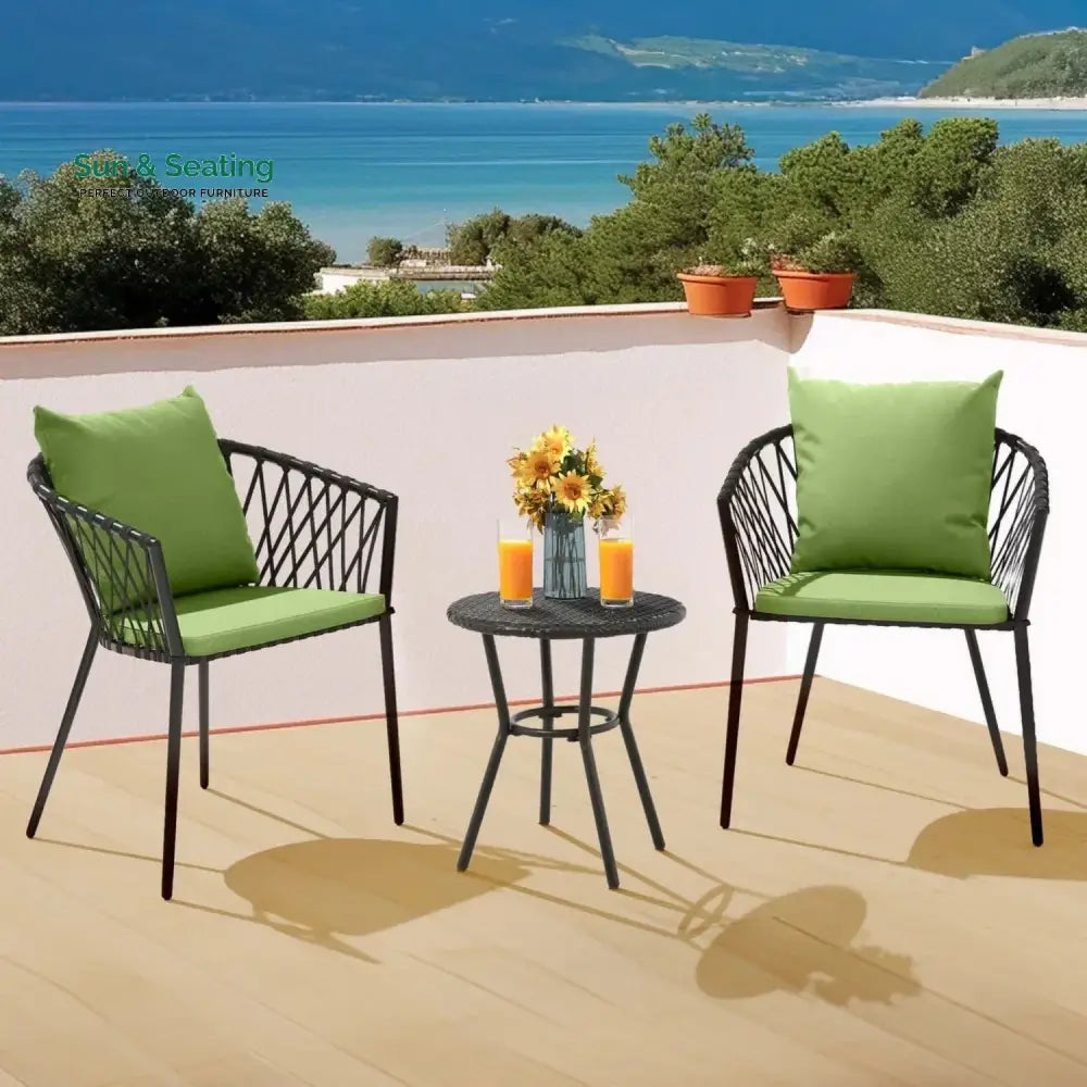 Brinley Outdoor Rope 3- Piece Patio Set Patio Set