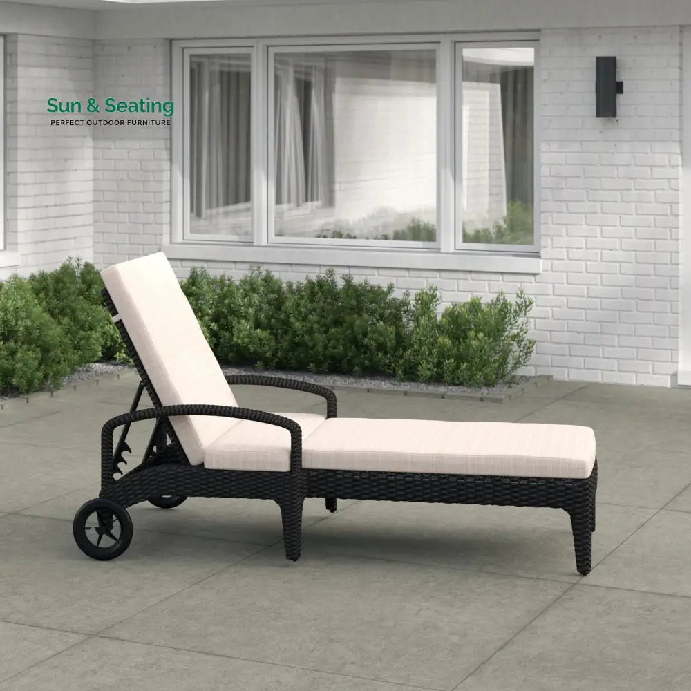 Brisk Outdoor Swimming Poolside Lounger (Black) Loungers
