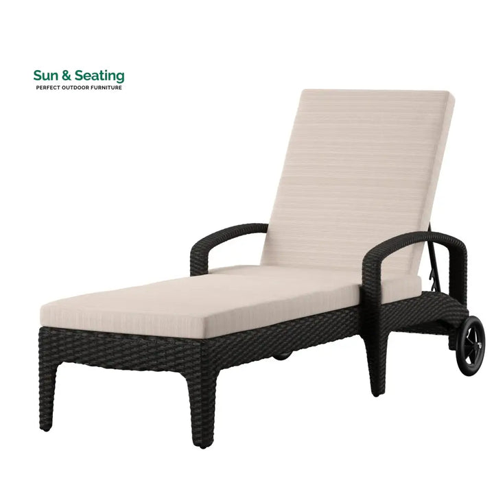 Brisk Outdoor Swimming Poolside Lounger (Black) Loungers