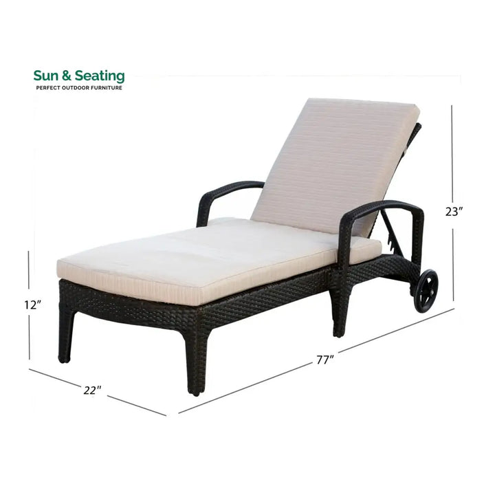 Brisk Outdoor Swimming Poolside Lounger (Black) Loungers