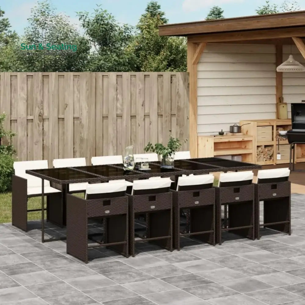 Brooklyn 11-Piece Outdoor Rattan Wicker Dinning Set Dining Set