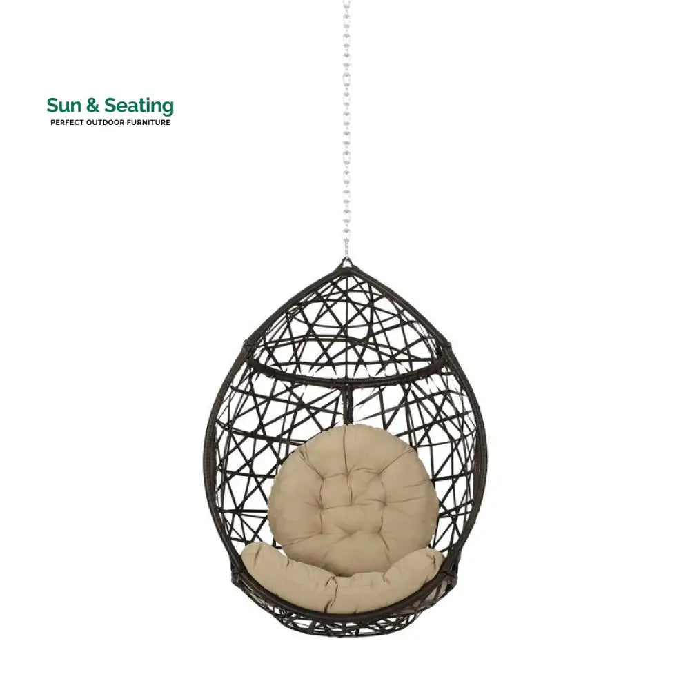 Bruno Single Seater Hanging Swing Without Stand For Balcony Garden Swing (Dark Brown) Swings