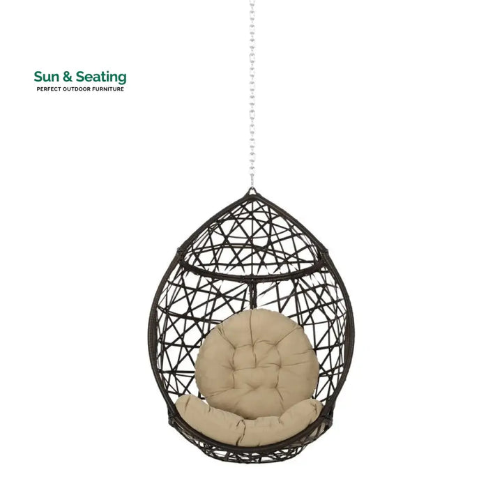 Bruno Single Seater Hanging Swing Without Stand For Balcony Garden Swing (Dark Brown) Swings