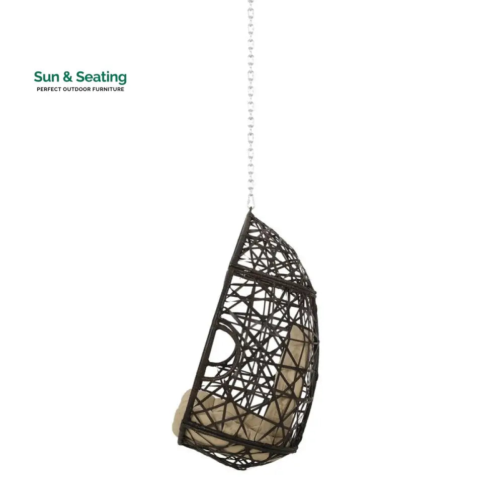 Bruno Single Seater Hanging Swing Without Stand For Balcony Garden Swing (Dark Brown) Swings