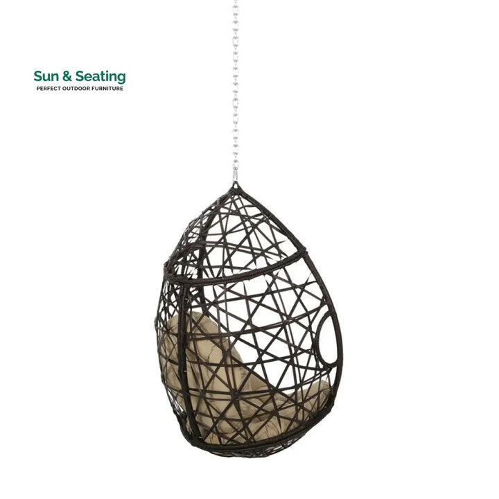 Bruno Single Seater Hanging Swing Without Stand For Balcony Garden Swing (Dark Brown) Swings