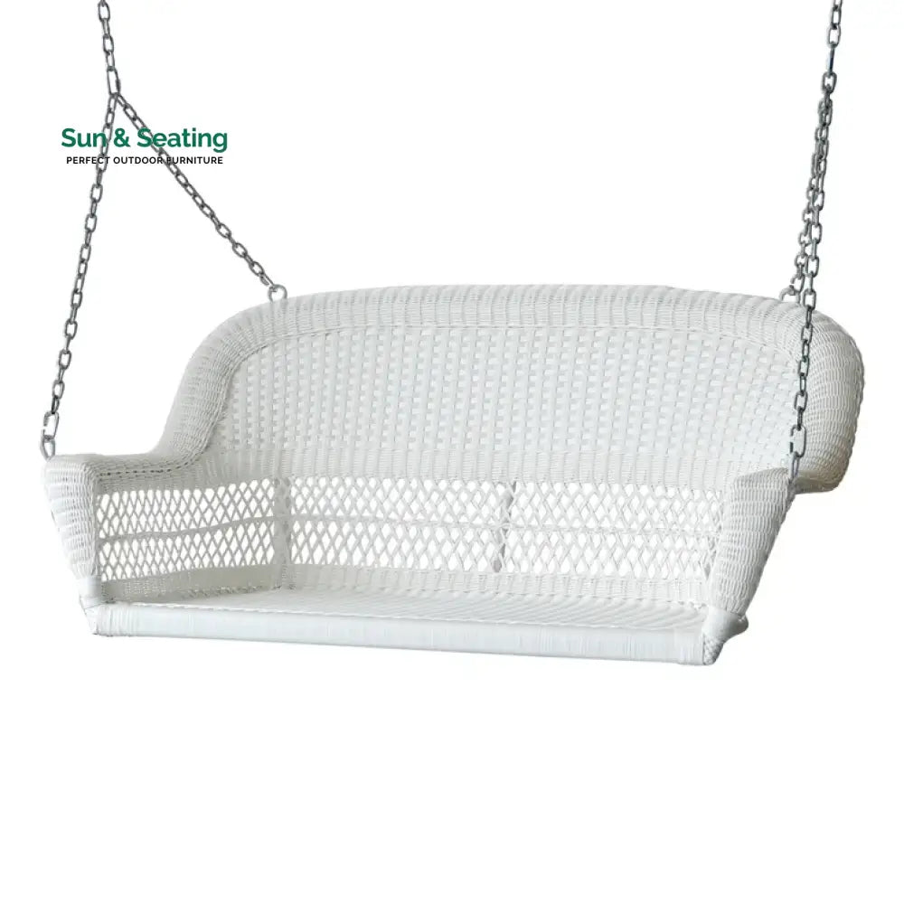 Bryn Double Seater Hanging Swing Without Stand For Balcony Garden Swing (White) Swings