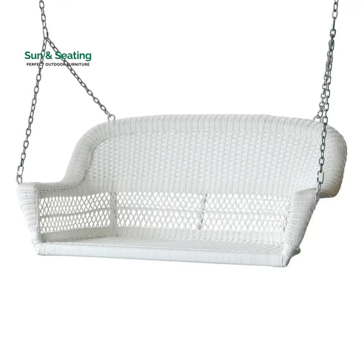 Bryn Double Seater Hanging Swing Without Stand For Balcony Garden Swing (White) Swings