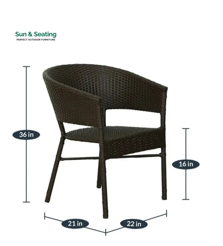 Bud Outdoor Patio Seating Set 2 Chairs and 1 Table Set (Brown) Coffee Table Sets