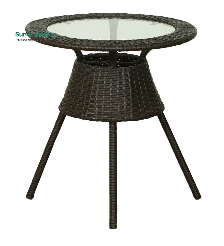 Bud Outdoor Patio Seating Set 2 Chairs and 1 Table Set (Brown) Coffee Table Sets
