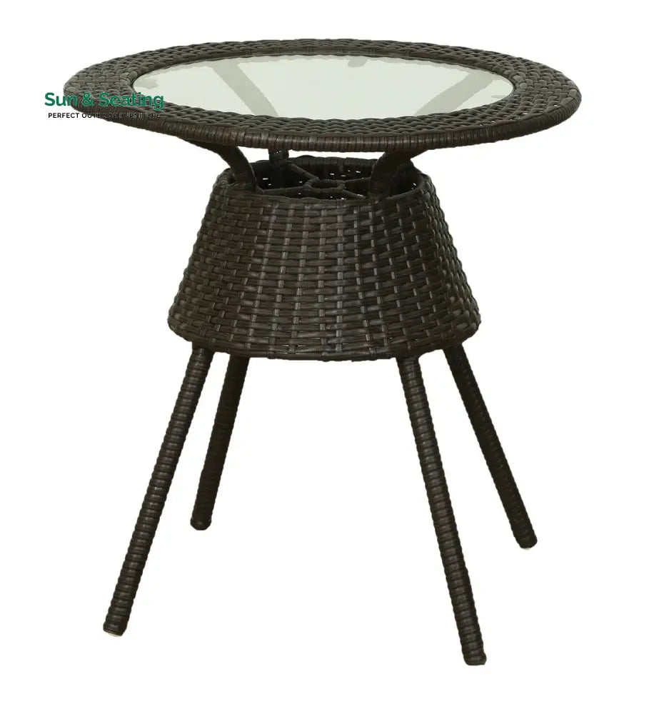 Bud Outdoor Patio Seating Set 2 Chairs and 1 Table Set (Brown) Coffee Table Sets