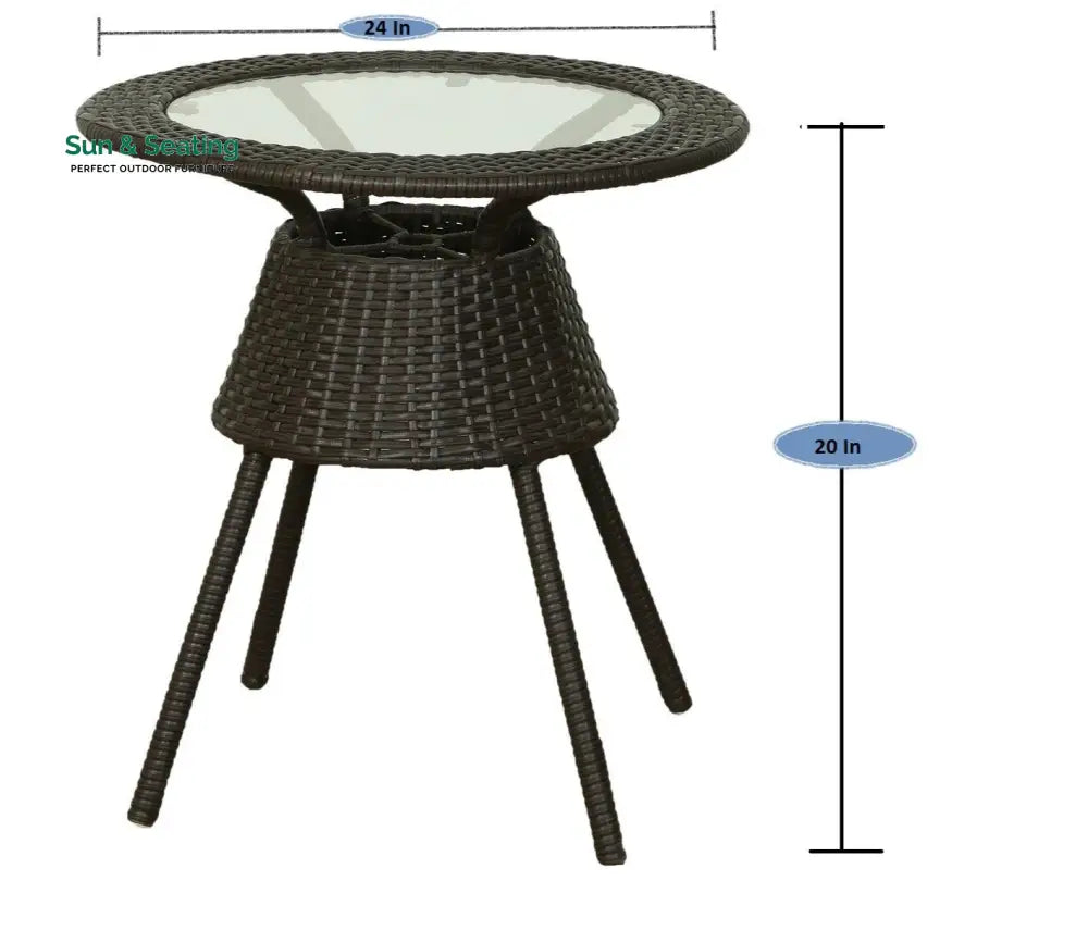 Bud Outdoor Patio Seating Set 2 Chairs and 1 Table Set (Brown) Coffee Table Sets