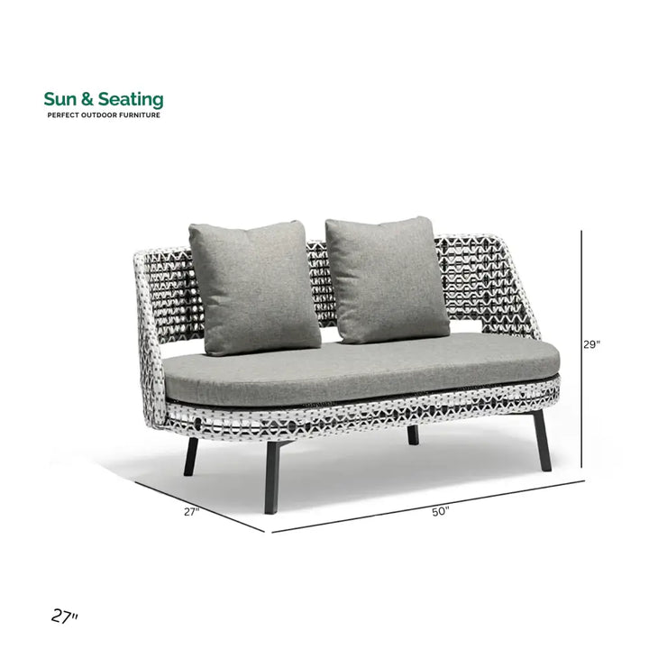 Bufil Outdoor Garden Balcony Sofa Set 2 Seater,2 Single seater and 2 Center Table Set (Grey) Sofa Sets