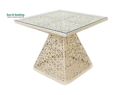 Buratti Outdoor Patio Dining Set 4 Chairs and 1 Table (Beige) Dining sets