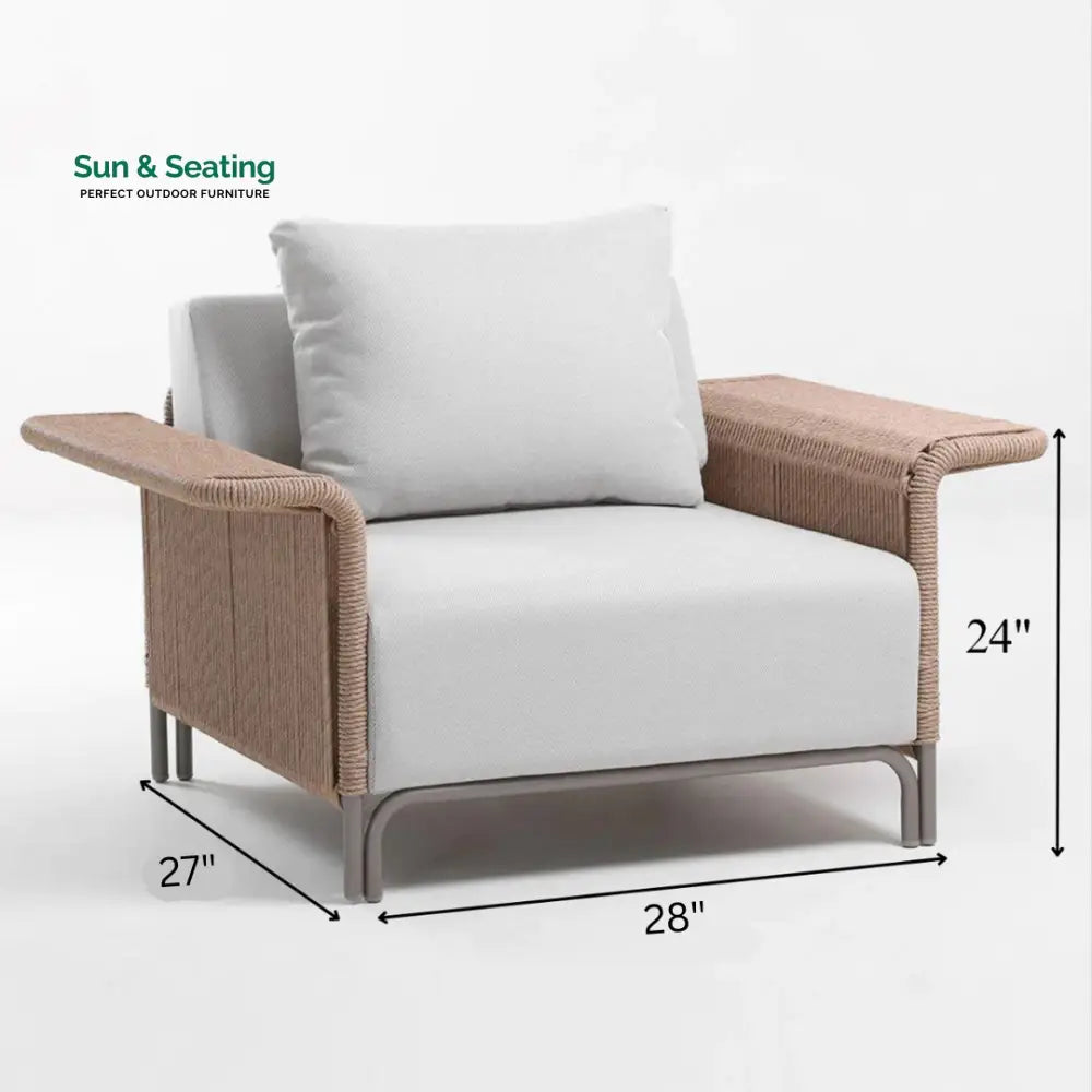 Buratti Outdoor Sofa Set 2 Seater 2 Single seater and 1 Center Table Braided &amp; Rope Sofa Sets