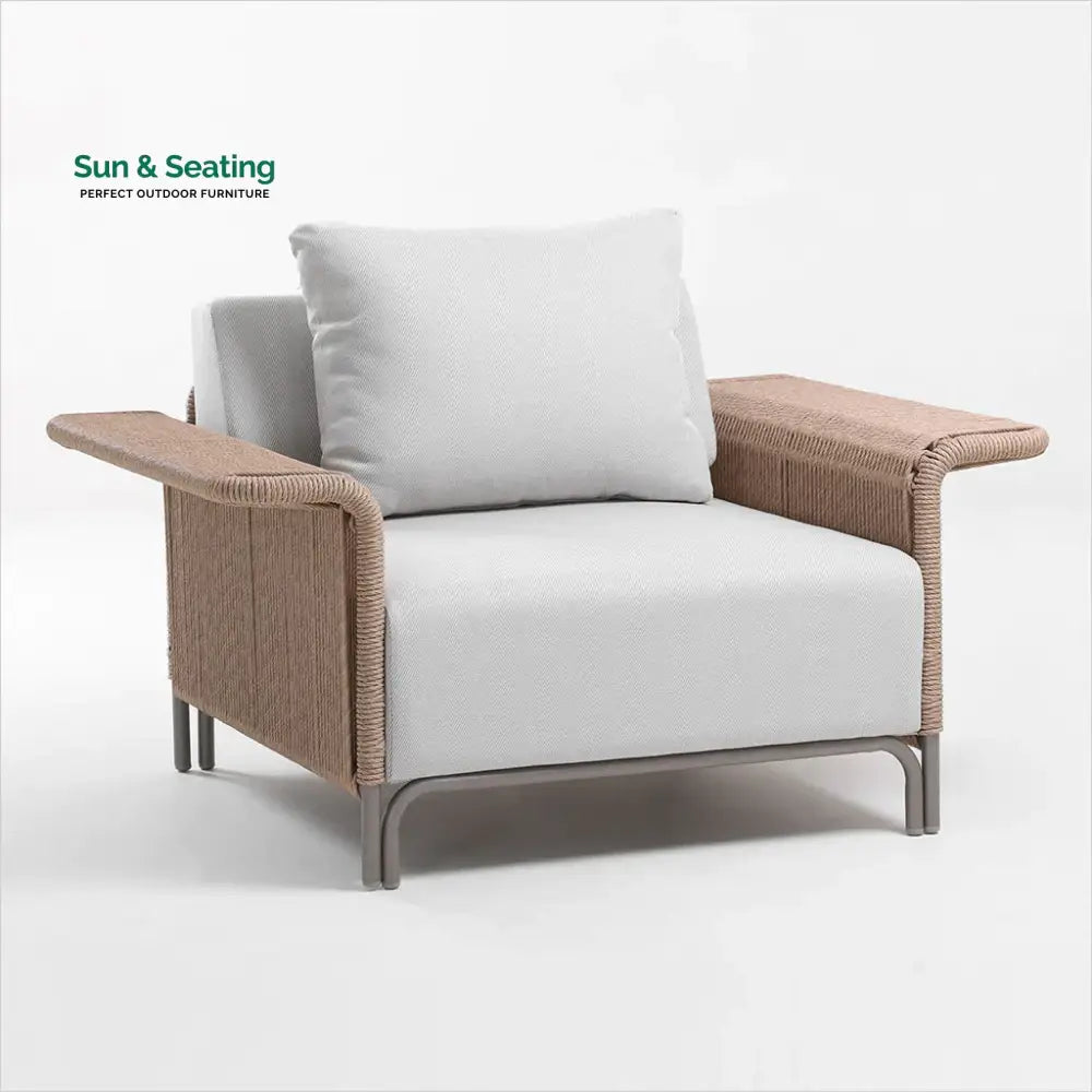Buratti Outdoor Sofa Set 2 Seater 2 Single seater and 1 Center Table Braided &amp; Rope Sofa Sets