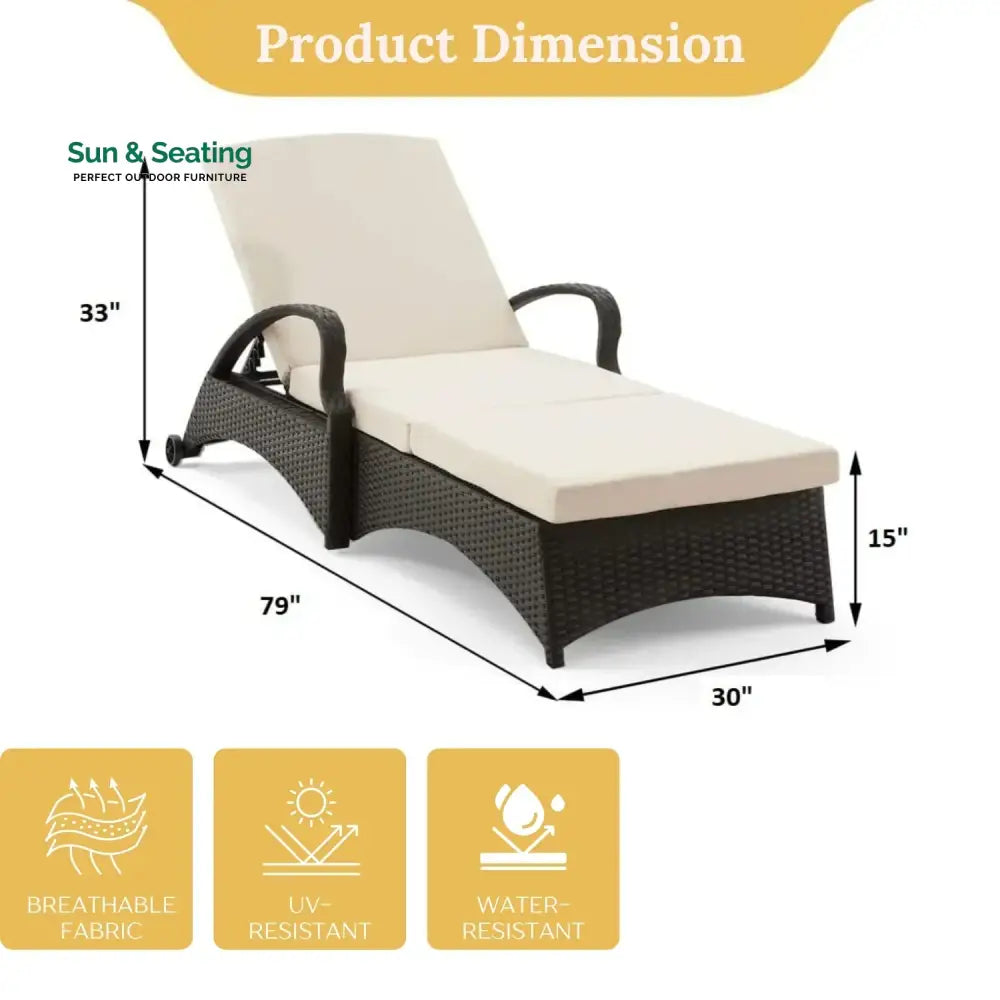 Bushra Outdoor All-Weather Wicker Lounger Lounger Set