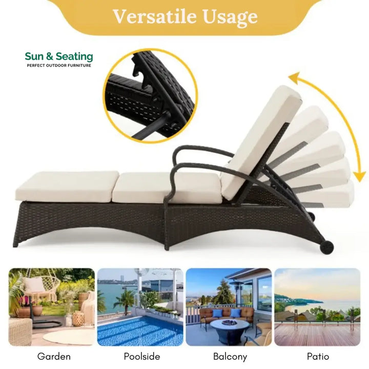 Bushra Outdoor All-Weather Wicker Lounger Lounger Set