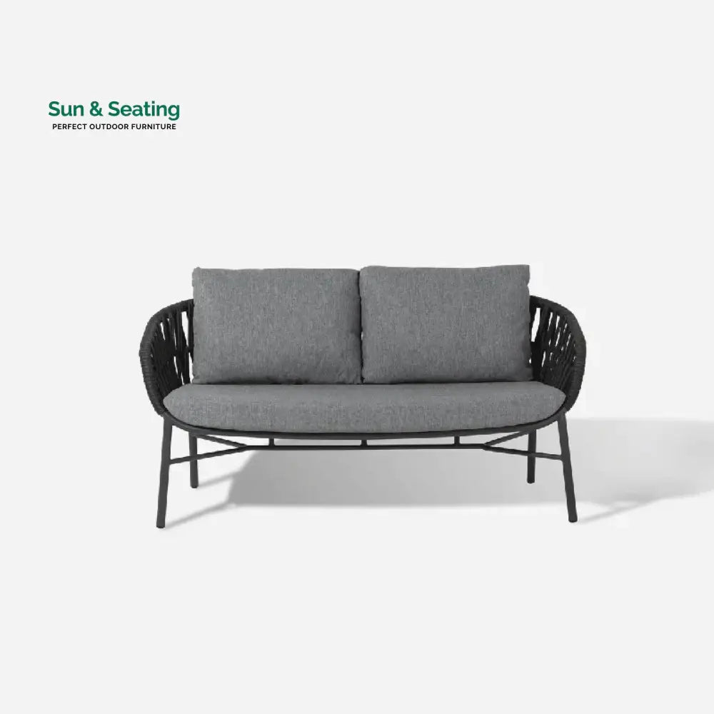 Cafaro Outdoor Sofa Set 2 Seater (Grey) Braided &amp; Rope Sofa Sets