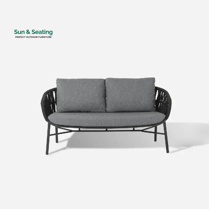 Cafaro Outdoor Sofa Set 2 Seater (Grey) Braided &amp; Rope Sofa Sets