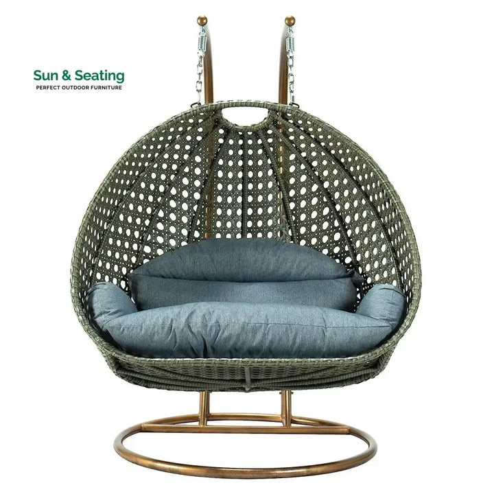 Caihong Double Seater Hanging Swing Chair (Dark Brown/Dark Grey) Swing