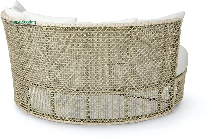 Cajetan Outdoor Poolside Sunbed With Cushion Daybed (Beige + White) Sunbed