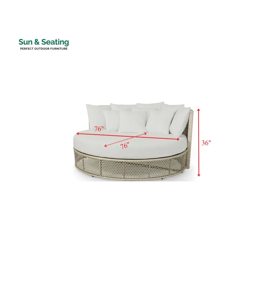 Cajetan Outdoor Poolside Sunbed With Cushion Daybed (Beige + White) Sunbed
